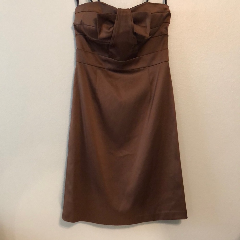 BCBG chocolate brown strapless dress size 6